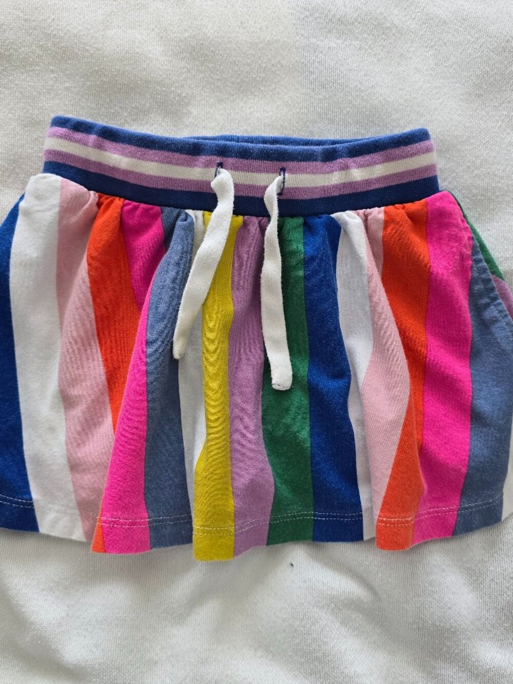 3-4Y Mini Boden Jersey Skort - Rainbow Stripes